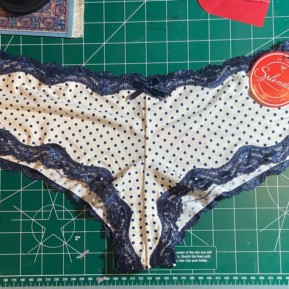 Splendies Navy Lace Polka Dot Panties